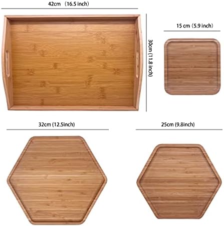 Model Bamboo Serving Tray Cheese Board 165x118-inch Set of 3