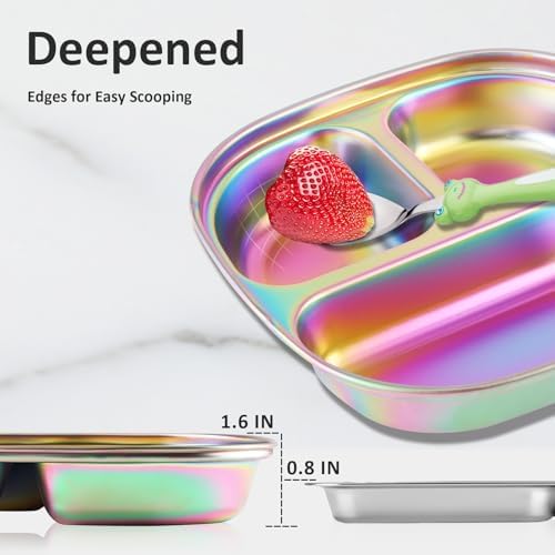 Sturdy Fun Durable Stainless Steel Plates for Kids