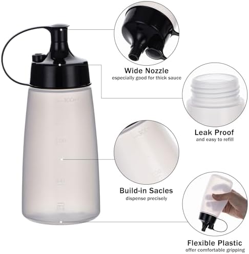 Deesoo Premium Squeeze Bottles 300ml Eco-Friendly Durable Set of 2