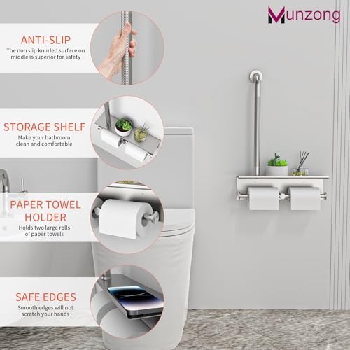 Ergonomic Handrail with Holding Tissue Storage Safety for Bathroom