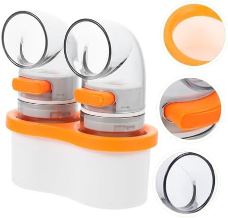 2pcs Transparent Salt Dispenser Jar with Activated Seasoning Holder 1