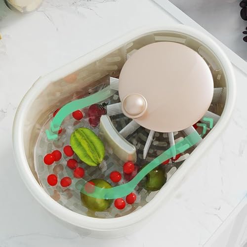Fruit Cleaner Spinner 2025 New Green Design Efficient Fruit Washing Bowl