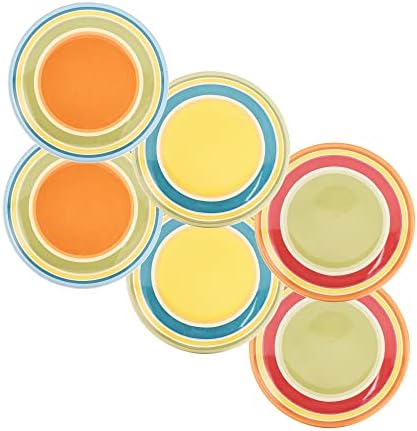 Bico Tunisian 6-inch Ceramic Plain Appetizer Plate Set of 6