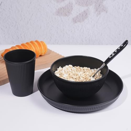Eco-Friendly 18-Piece Dinnerware Set with Wheat Straw fiber
