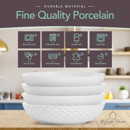 Elegant 4-Piece Porcelain Bowl Set for Durable Stylish dining