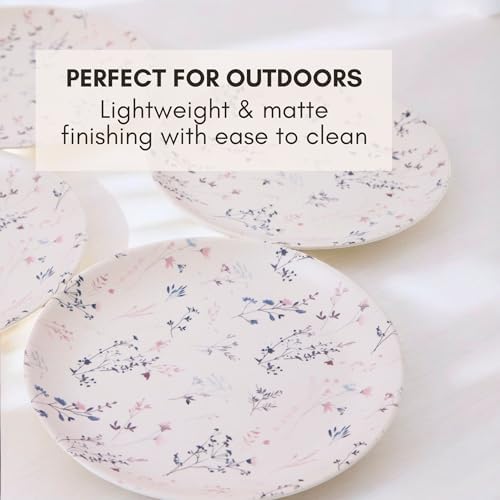 Eco-Friendly Bamboo Dinner Plates 8 BPA-Free for Family Use