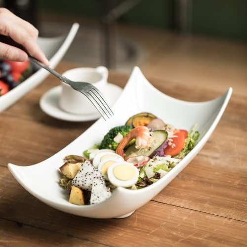 Gomakren 3-Piece Curved Porcelain Serving Bowl Set