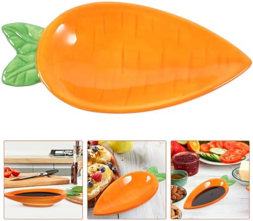 Carrot-Shaped Porcelain Serving Bowls Set for Snacks Dips