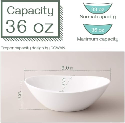 DOWAN 9 Serving Bowls Set of 4 White