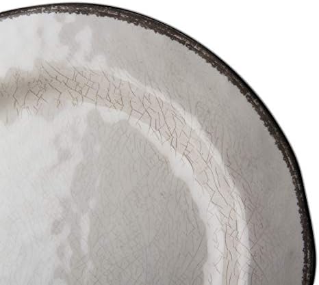 Melamine Dinnerware Set - Ivory - 9x9 Unique Design with Wavy Edge