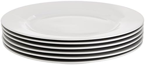 Amazon Basics 6-Piece White Dinner Plate Set 105 Inches