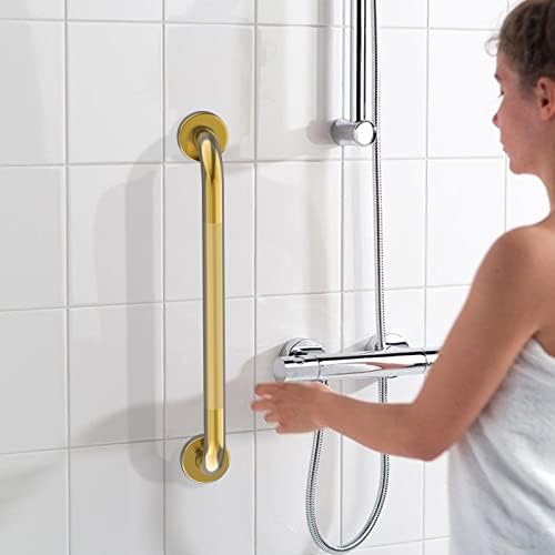 Golden bathroom grab bar