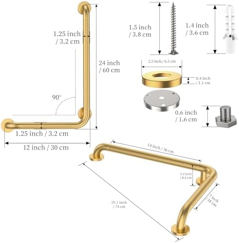 Safe L-Shaped Grab Bar for Bathrooms