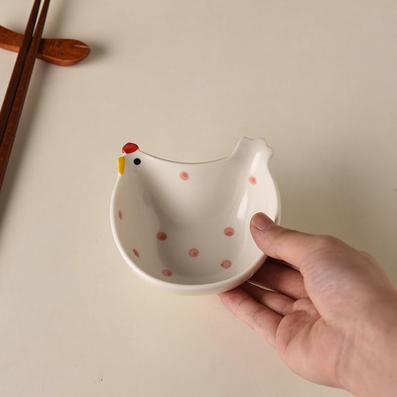 3-Piece Cute Ceramic Chicken Shaped Dip Bowls Home Kitchen Accessories