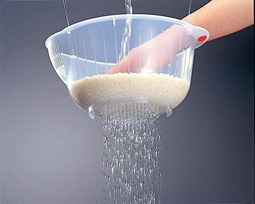 Plastic Japanese Rice Washing Bowl with Drainers for Home Kitchen