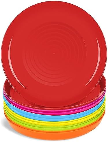 Kids Plates Set of 12 - Reusable BPA-Free Microwave Dishwasher Safe