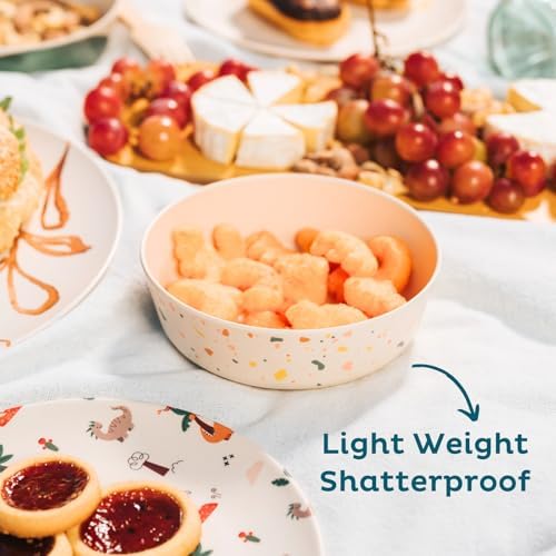 4-Piece Shatterproof Bamboo Bowls for Kids