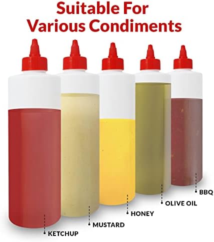 BPA-Free Plastic Squeeze Bottles 16 Oz 8 Pack