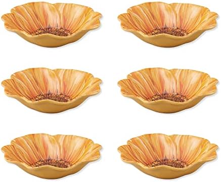 UP melamine dinner bowl set 6-piece sunflower BPA-free stackable