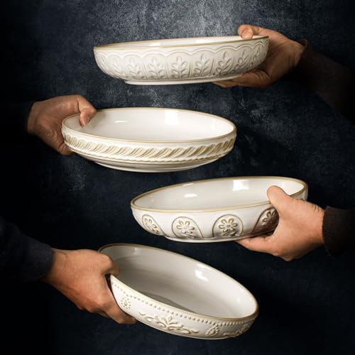 Artenas 4-Piece Pasta Bowls Set - Elegant Functional Kitchenware for Every Meal