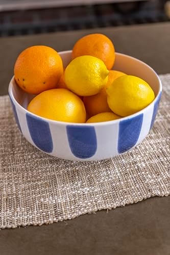 Vietri Viva Santorini Dot Large Footed Serving Bowl