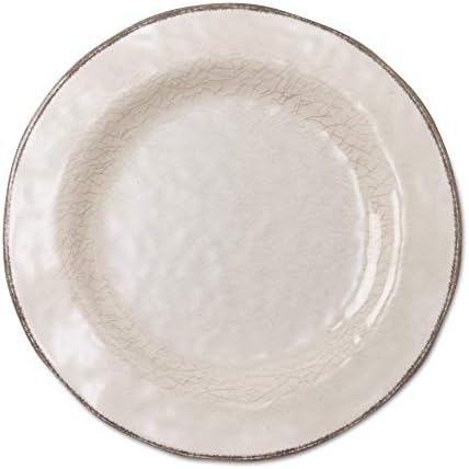 Melamine Dinnerware Set - Ivory - 9x9 Unique Design with Wavy Edge
