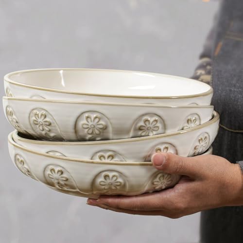 Artenas 4-Piece Pasta Bowls Set - Elegant Functional Kitchenware for Every Meal
