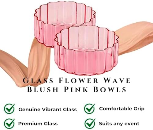 Khen Glass Flower Wave Bowls Set