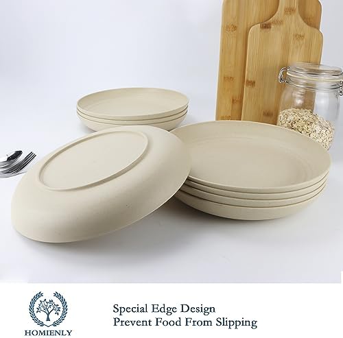Homienly Deep Dinner Plates Set of 12 Alternative to Plastic Plates