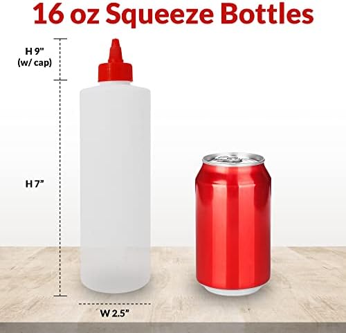 BPA-Free Plastic Squeeze Bottles 16 Oz 8 Pack