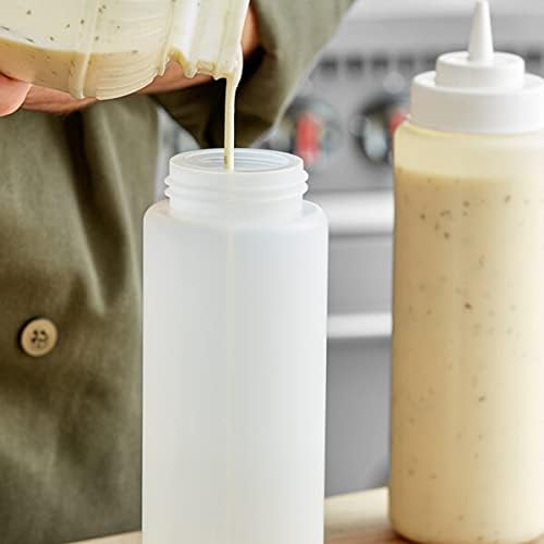 Set of 6 Squeeze Condiment Bottles 32oz Clear - Easy to Squeeze Professional Design