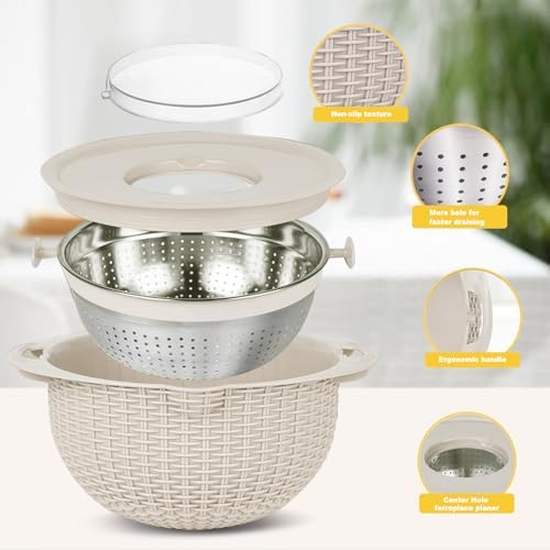 4-in-1 Stainless Steel Colander SetPerfect for Kitchen Essentials