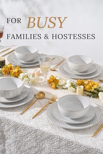 Elegant 12-Piece Dinnerware Set for Home Kitchen