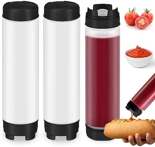 3-Piece Set of 16 oz Refillable Squeeze Bottles