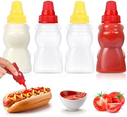 4-Piece Bear-Shaped Condiment Bottles