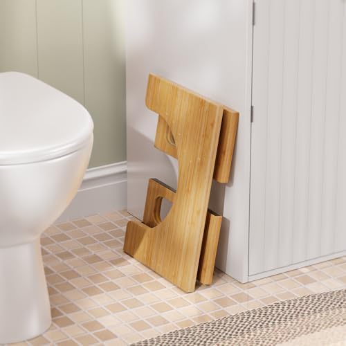 High-Quality Bamboo Toilet Stool for Adults Collapsible Non-Slip and Ergonomic