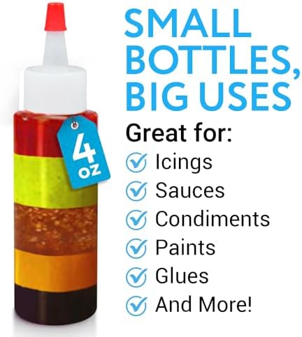 IMPRESA 4 oz Plastic Squeeze Bottles 8 Pack