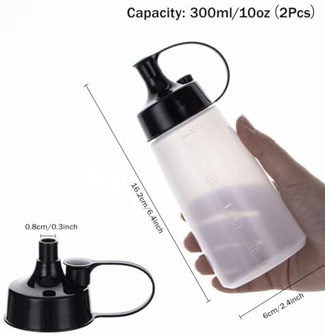 Deesoo Premium Squeeze Bottles 300ml Eco-Friendly Durable Set of 2