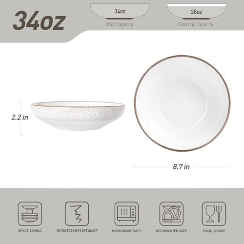 famiware 87 ceramic pasta bowls set of 4 unique design microwave dishwasher safe