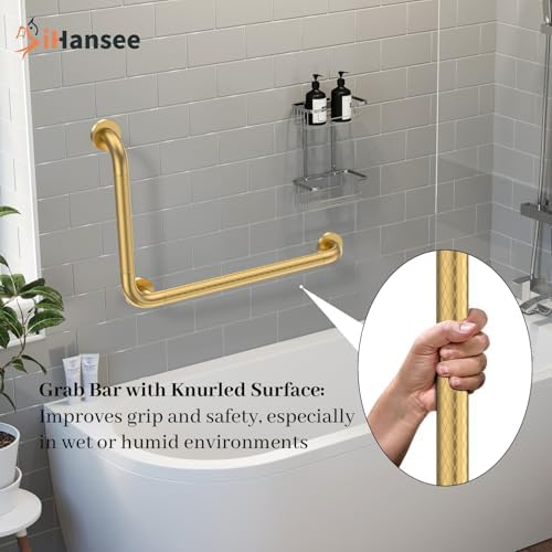 Safe L-Shaped Grab Bar for Bathrooms