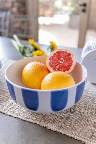 Vietri Viva Santorini Dot Large Footed Serving Bowl