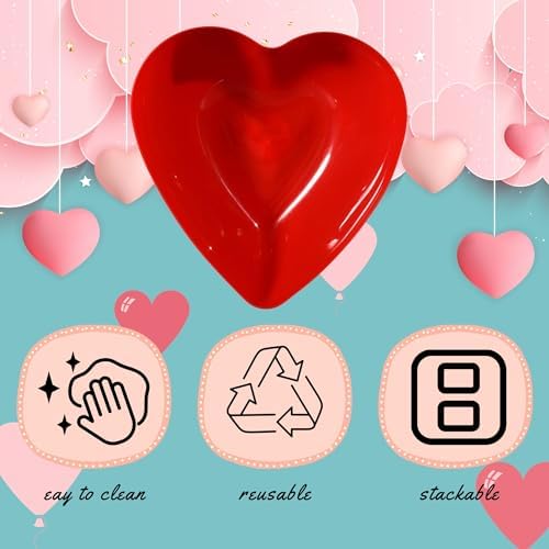 A1 Unlimited Red Heart-Shaped Bowl Stackable Valentines Day Storage Organizers