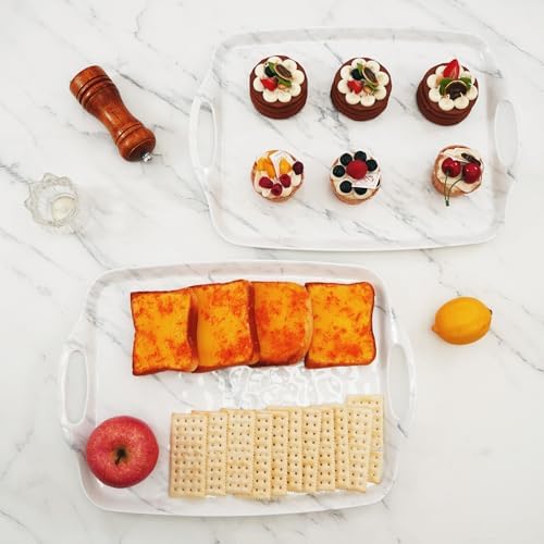 TP Melamine Serving Tray Set of 2 with Handles
