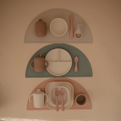 Mushie Square Dinnerware Plates for Kids Set of 2