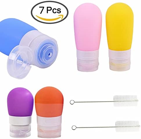 Accfore 5Pack Squeeze Salad Dressing Bottles with Cleaning Brush