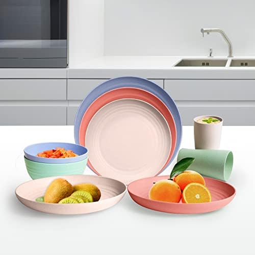 GreenandLife Lightweight Wheat Straw Plates 4Pack