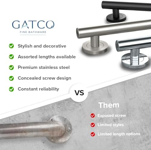 Gatco 30 Safety Grab Bar for Elderly Durable ADA Compliant