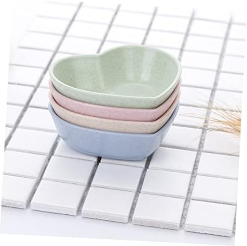 4-Piece set of Handmade Organic Heart-Shaped Encoding Dipping Bowls