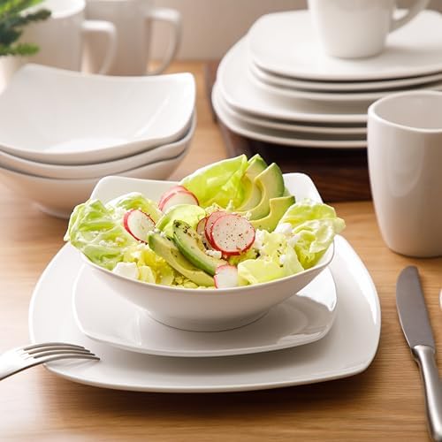 Gibson Home Zen Buffet White Square Dinnerware Set for 4