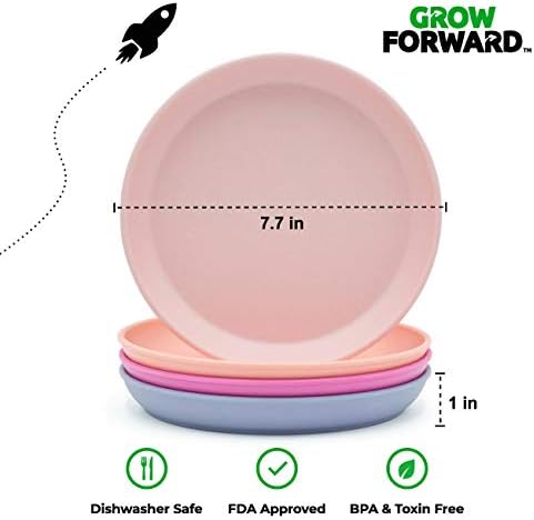 Grow Forward Bamboo Kids Plates and Bowls Set